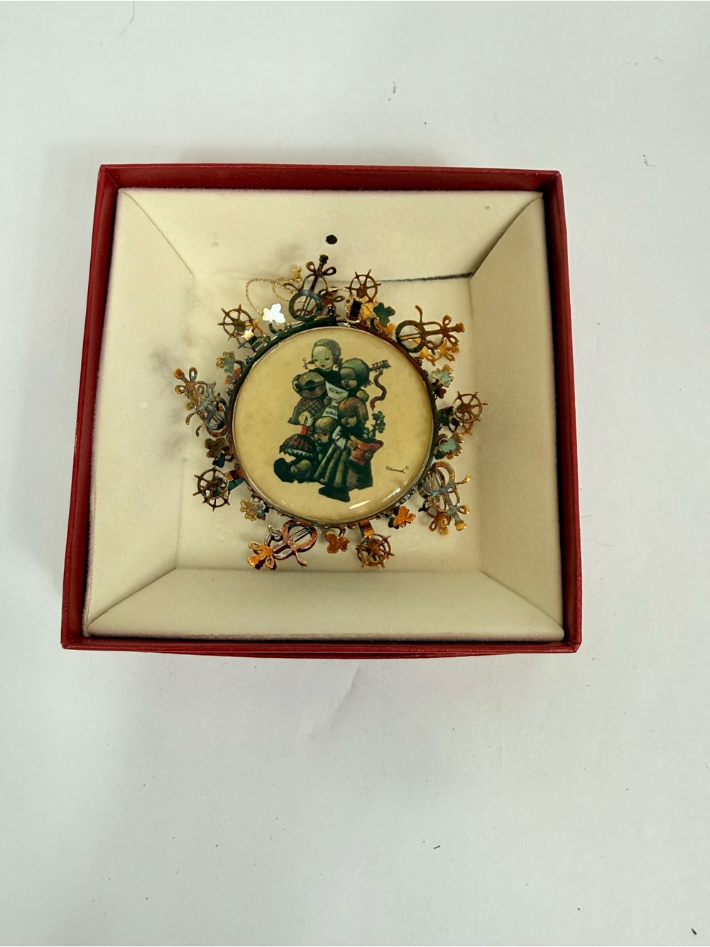 Vintage Hummel 24K Gold Christmas Ornament Collection Girls Music Ensemble